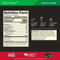 2 pack Optimum Nutrition, Gold Standard 100%,Girl Scout Thin Mint Cookie 1.5lb