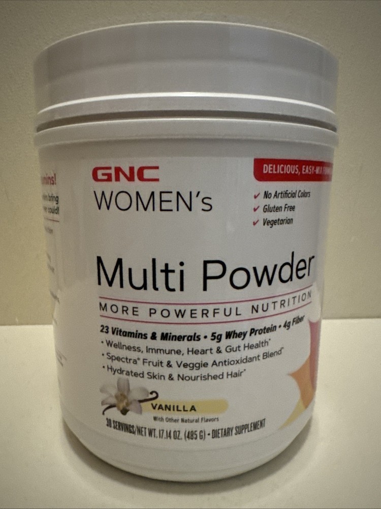GNC Women’s Multi Powder Dietary Supplement Vanilla 30 Serving 17.14 Oz L@@K !!