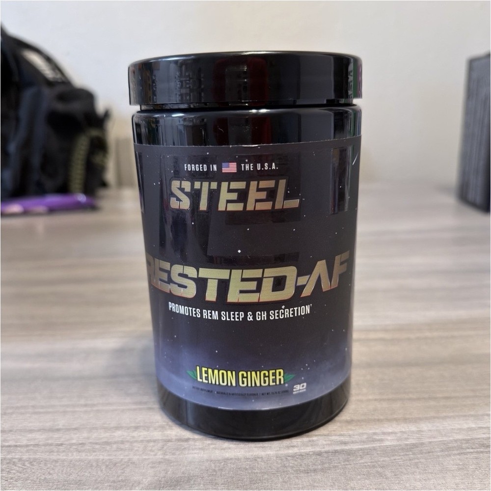 Steel Supplements RESTED-AF Sleep & Recovery Powder, Lemon Ginger, 30 Servings