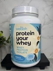 wellah Protein Your Whey Whey Protein Isolate Vanilla 20g/Serv 27oz Exp 12/26