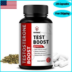 TEST BOOST Max Men Testosterone Strength Build Muscle Power Sex bOOst, 120 CAPS