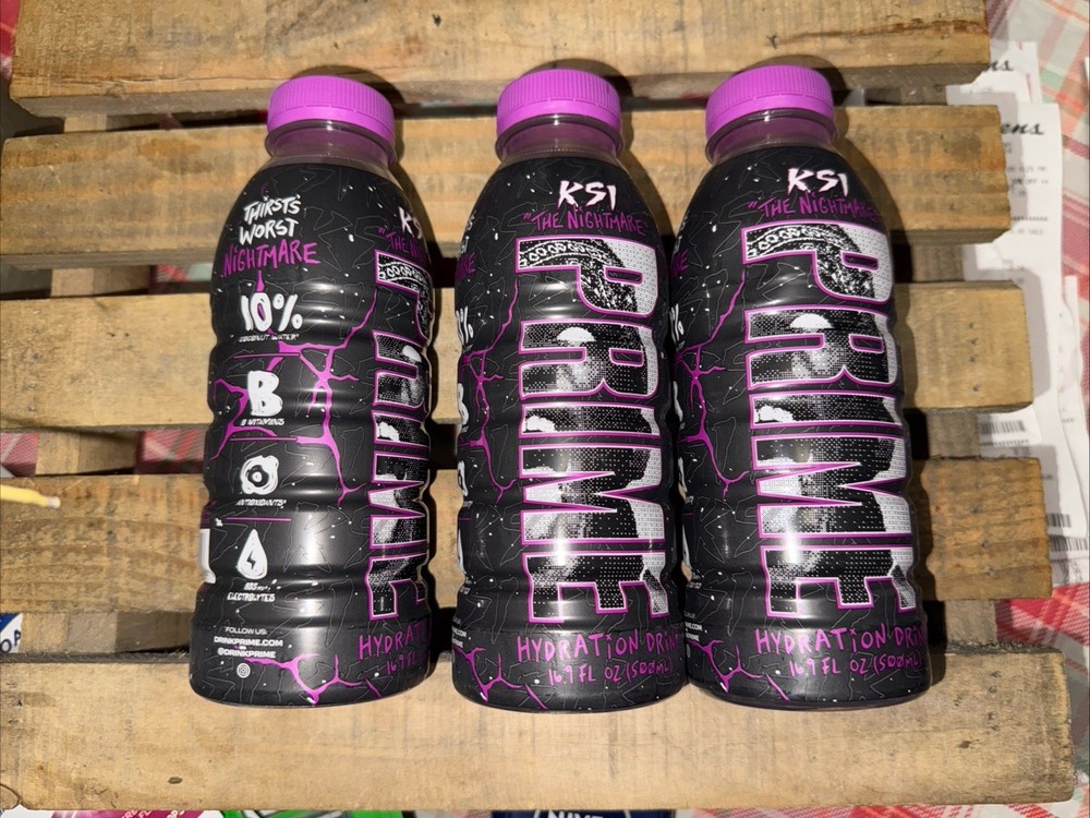 3pk• NEW KSI “THE NiGHTMARE” PRIME Hydration Strawberry Cream New
