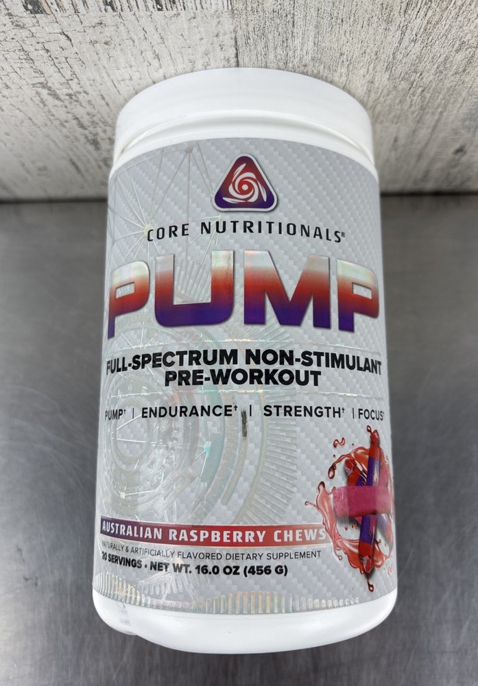 Core Nutritionals PUMP Pre Workout – Australian Raspberry Chews *12/2026*