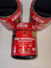 Six Star pre workout explosion 2.0 Lot Of 3 Jars Fruit Punch 9.52oz Per Ex 10/27