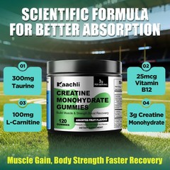 Creatine Monohydrate Gummies for Women,3g Creatine with Taurine and L-carniti…