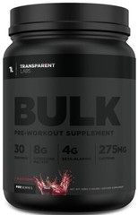 Transparent Labs Bulk Black Pre Workout 30 Servings Energy Strength Focus Pump