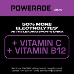 POWERADE Grape Electrolyte Drink 20 oz Bottles 8 Pack
