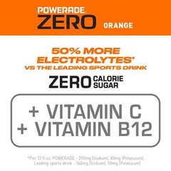 POWERADE Electrolyte Enhanced Zero Sugar Orange Sport Drink, 28 fl oz pack of 5