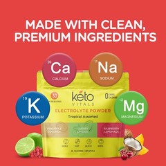 Keto Vitals Tropical Electrolyte Powder Stick Packs Tropical Assorted 30CT