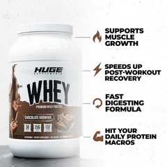 Huge Whey, Protein Powder for Muscle Gain, 25g Protein, 12g EAAs, Supports Mu…