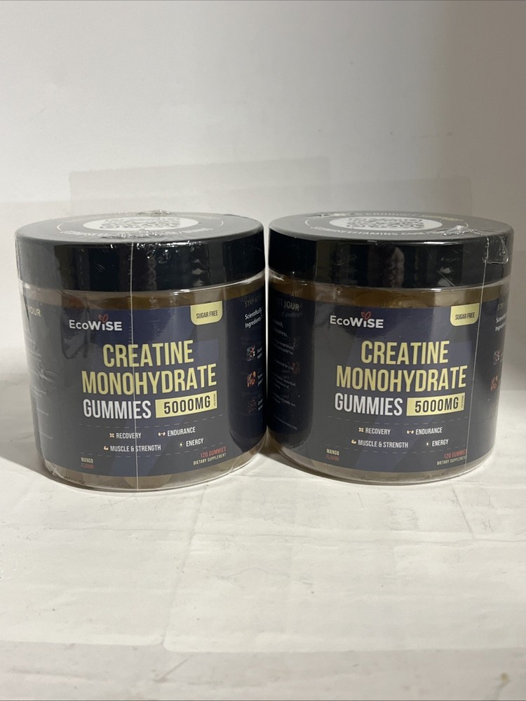 2x EcoWise Wellness Creatine Monohydrate – Mango – 120 Gummies Exp 03/27
