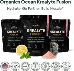 Organics Ocean Krealyte Fusion Creatine Powder Electrolytes Muscle 30 Servings