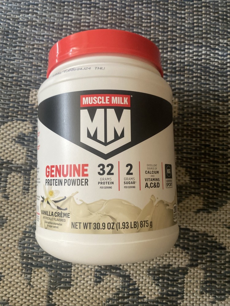 Muscle Milk Genuine Protein Powder, Vanilla Crème, 1.93 Pounds, 12 Servings, 32G