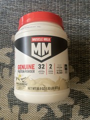 Muscle Milk Genuine Protein Powder, Vanilla Crème, 1.93 Pounds, 12 Servings, 32G