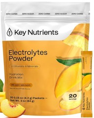 Selenium Electrolytes Powder Packets – Multivitamin Peach Mango 20 Pack Hydra…