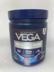Vega Pre-Workout Energy, 25 Servings, Blue Raspberry, Exp. 12/26