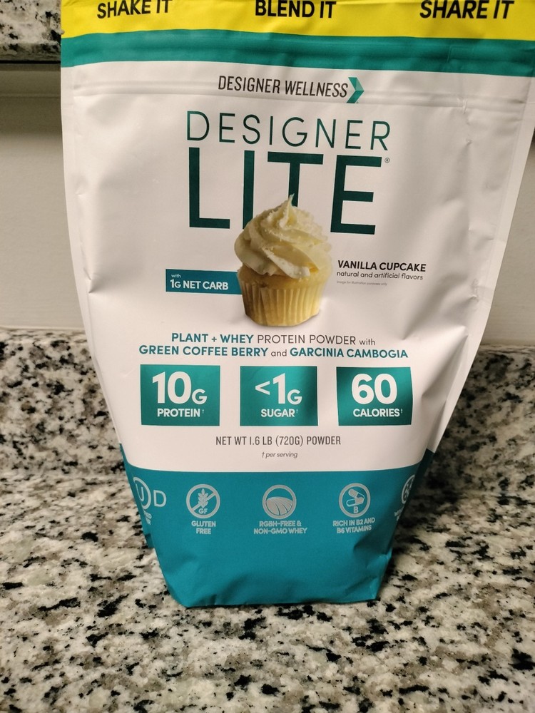 Designer Wellness Lite Protein, Prebiotics & Vitamins- Vanilla Cupcake 1.6 Pound