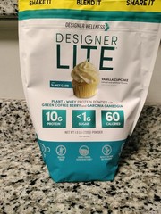 Designer Wellness Lite Protein, Prebiotics & Vitamins- Vanilla Cupcake 1.6 Pound
