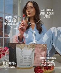 Truvani Organic Vanilla Chai Plant Based Protein Powder, 21.59 Ounce