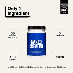 NAKED Pure Micronized Creatine Monohydrate Powder – NSF Certified, Unflavored