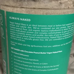 Naked Nutrition Mass 8lb CHOCOLATE PEANUT BUTTER Vegan Weight Gainer 4/2028*Dent