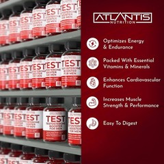 Atlantis Nutrition Testosterone Booster For Men Gummies 60 Count (Pack of 1)