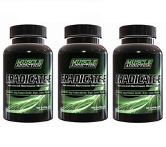 Muscle Addiction ERADICATE-E Harder+Dryer+Leaner Estrogen Blocker – 3 Bottles