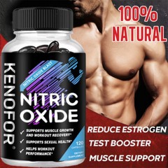 Nitric Oxide L-Arginine Pre Workout+Testosterone Booster,Men’s,Test 120Capsules
