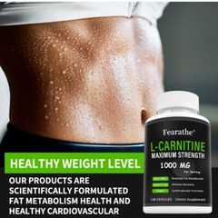 L-Carnitine – 1000mg Maximum Strength – Boost Metabolism and Heart Health