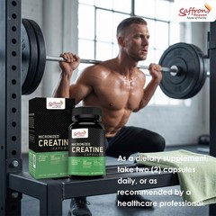 SAFFRON HEAVEN CREATINE MONOHYDRATE CAPSULES 60 COUNT | 100% PURE