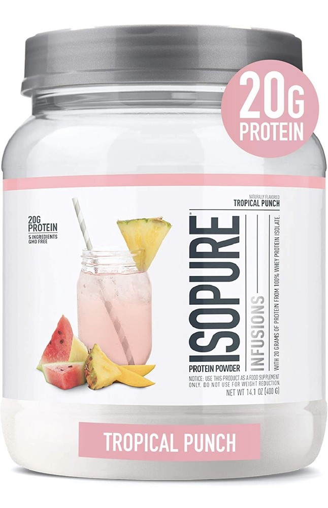 Isopure Infusions Tropical Punch Whey Protein Isolate 14.1 Oz New