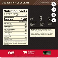 Optimum Nutrition, Gold Standard 100% Whey Protein Powder, Double Rich Chocolate