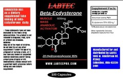 Beta Ecdysterone 95% 600mg Per Serving (100 Capsules, 50 Servings)