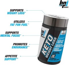 BPI Sports Keto Weight Loss «1st Ketogenic Fat Burner» 75 Caps MCTs BHB 07/25