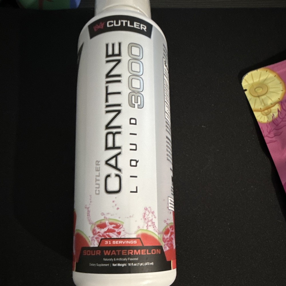 CUTLER L-Carnitine Liquid 3000mg Energy Supplement Sour Watermelon 16 fl oz