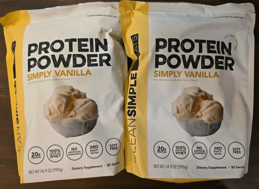 Clean Simple Eats Vanilla Whey Protein Powder 20 Grams Protein 30 Servings