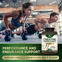 Creatine Monohydrate Capsules 3000mg – Best Micronized 120 Count (Pack of 1)