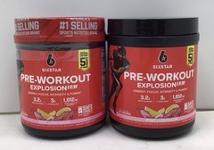 2X SIXSTAR PRE-WORKOUT EXPLOSION PINK LEMONADE 30 SERVINGS EACH EXP 01/2027+
