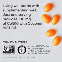 Concentrated Coconut Oil & Bioperine CoQ10 Daily Supplement (120 gels)