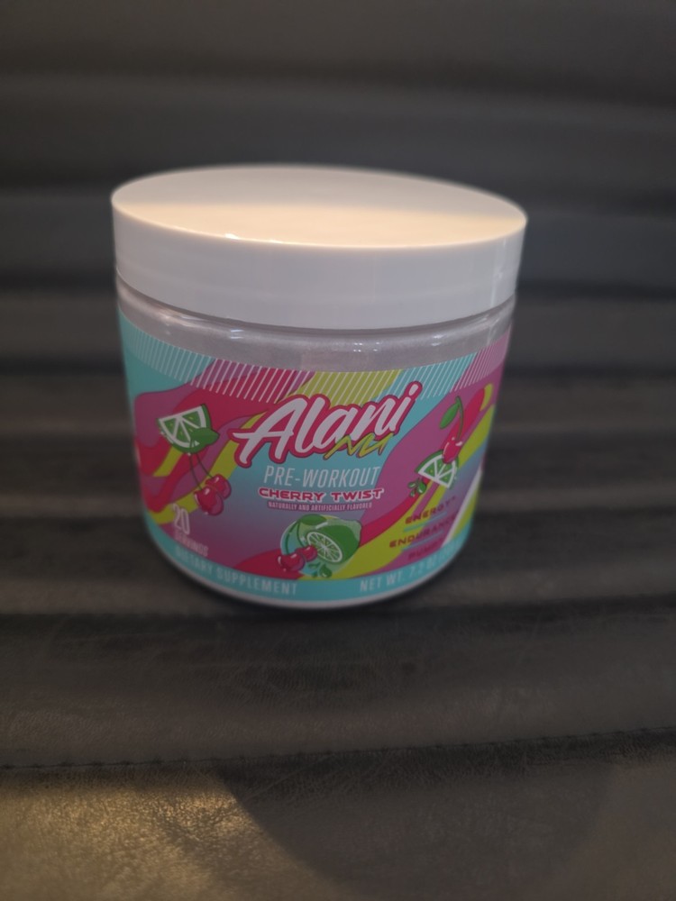 Alani Nu Pre Workout Cherry Twist Powder 20 Servings Energy Pump
