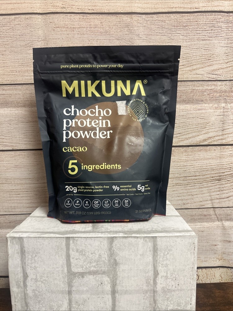 Mikuna Vegan Protein Powder Chocho, Complete Protein,5Clean Ingredients, 31.9 Oz