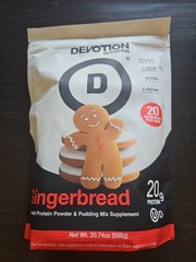 Devotion Gingerbread Protein Powder 20 Servings 20.74 Oz Expires 10/27