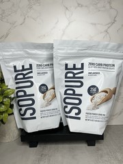 Isopure Zero Carb Whey Protein Isolate Powder Unflavored 16oz Two Pack Exp 09/27