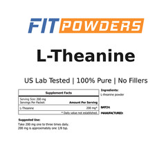 L-Theanine Powder 100% Pure 100 Grams – 3rd Party Tested, Non-GMO, With Scoop