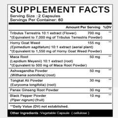 Tribulus Capsules 7000mg Testosteron Booster Muscle Mass 120 Capsules