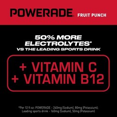 Powerade Fruit Punch Sports Drink, 20 fl. oz., 24 pk.