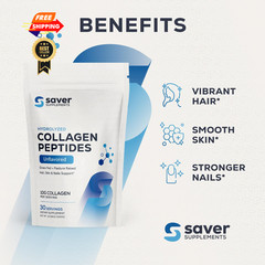 Saver Supplements Collagen Peptides Powder, 10.58 Ounce (Pack of 1)