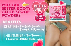Better Booty Glute Scoop Creatine for Women Creatine + L’Glutamine Amino Acid…