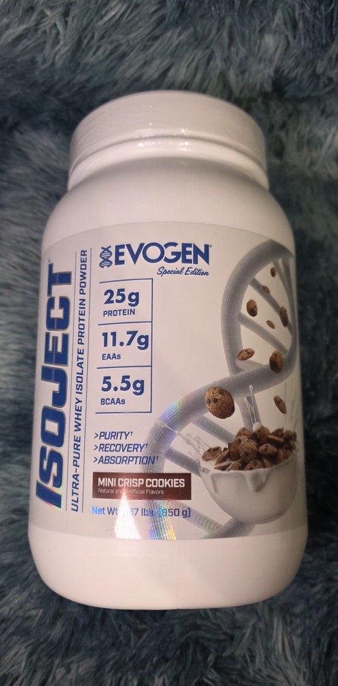 Whey Protein Isolate Powder 25 Servings BCAAs EAAs Mini Cookies Evogen Isoject 2