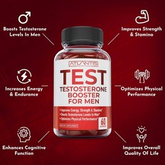 Atlantis Nutrition Testosterone Booster For Men Gummies 60 Count (Pack of 1)
